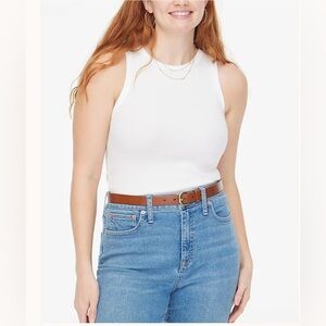 J crew Ribbed high-neck tank top medium